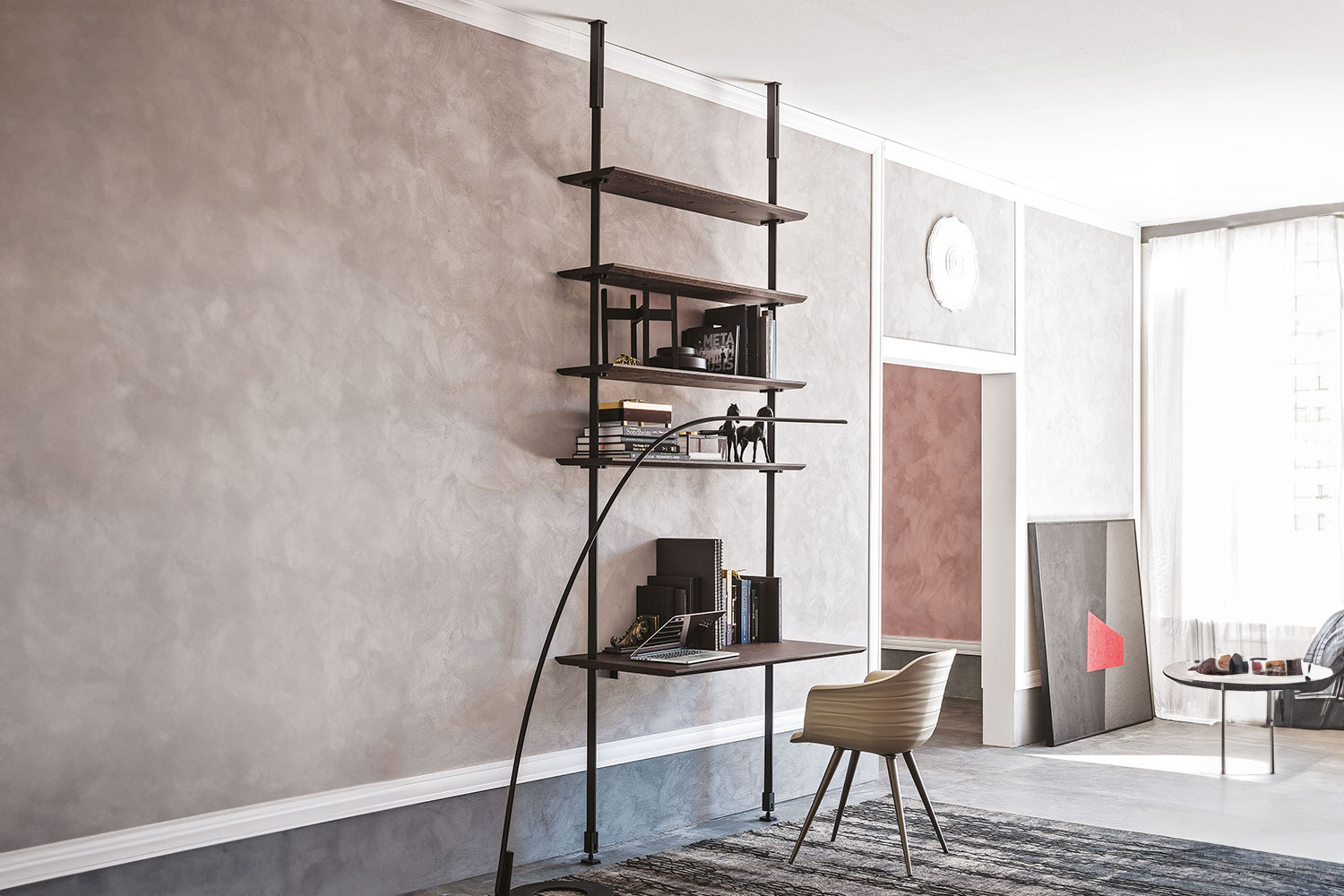 Airport Bookshelf with Desk