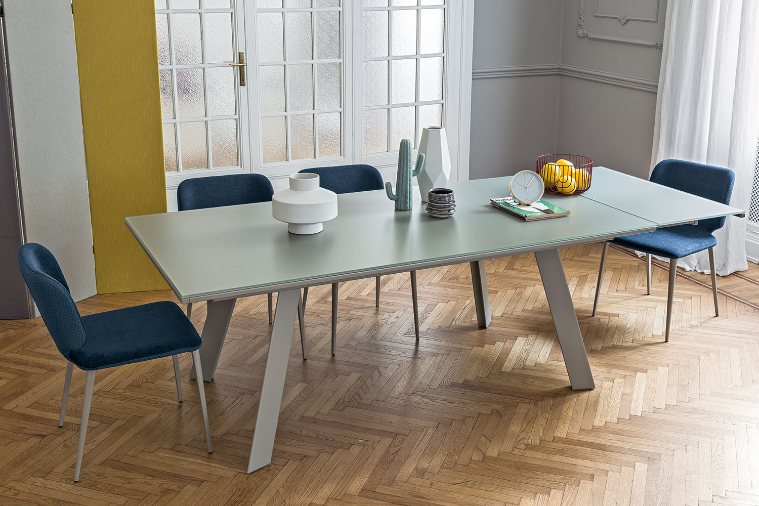 Alexander Glass Extension Dining Table