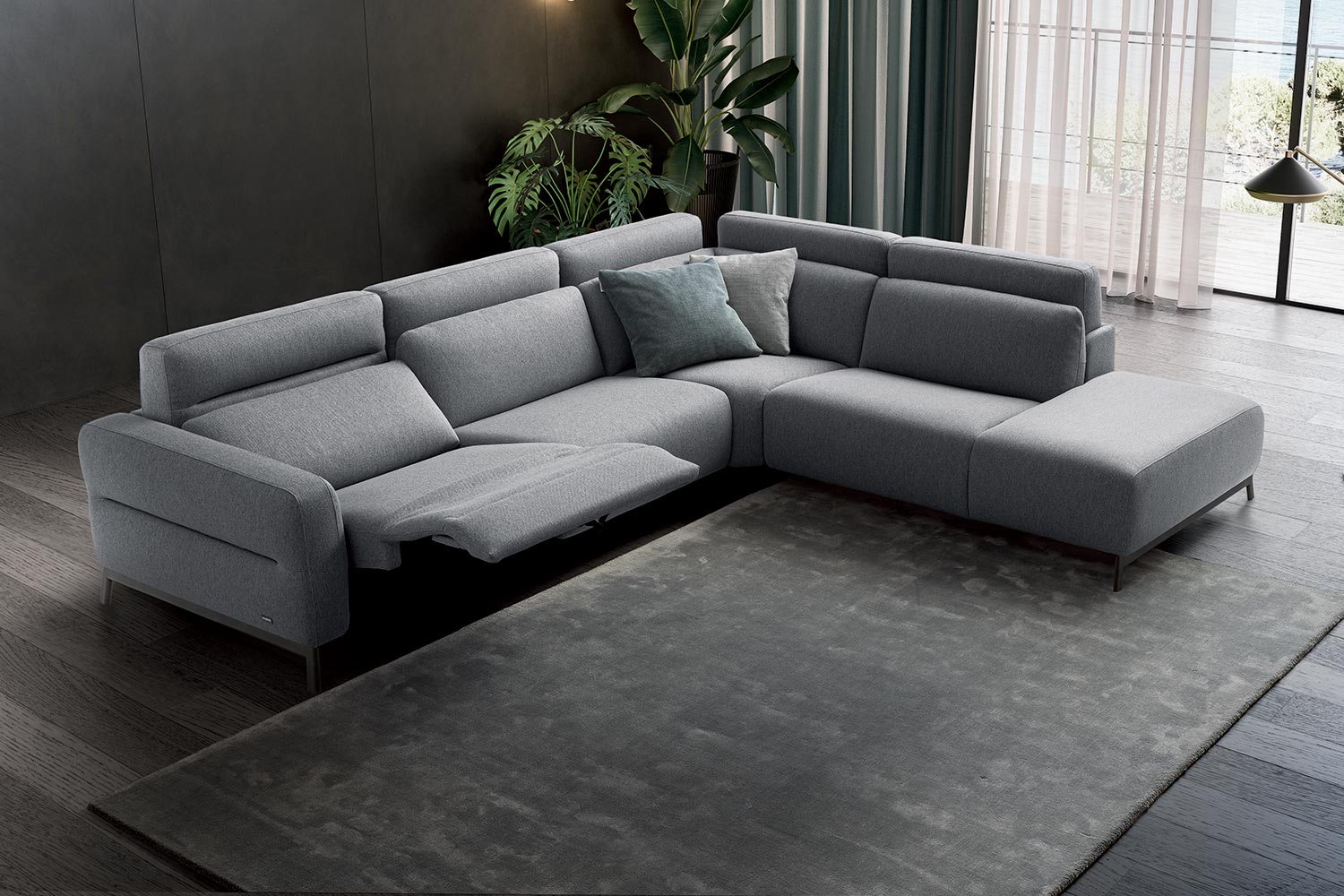 Antares Corner Sectional Sofa with Recliner