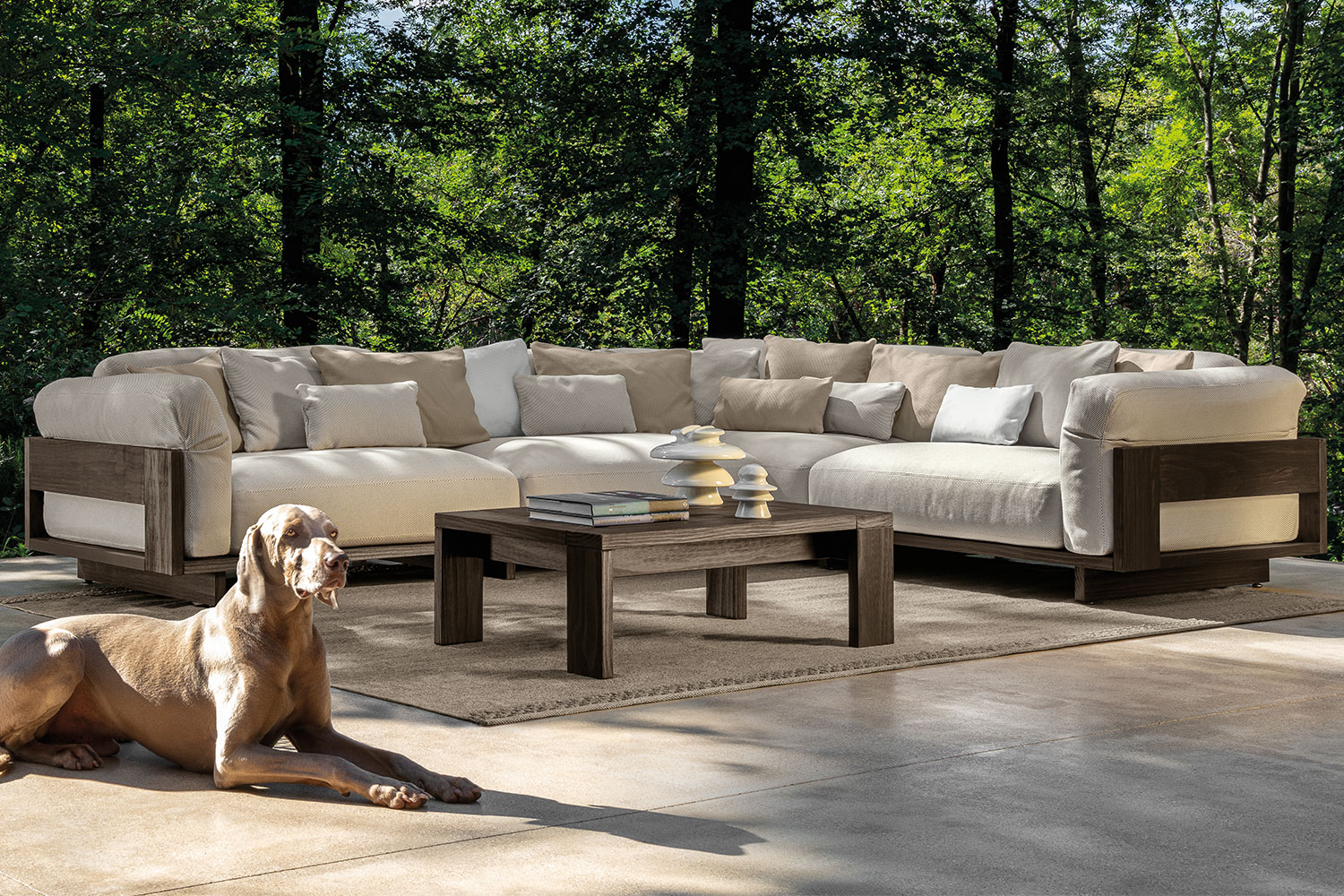 Argo Wood Corner Sectional Sofa