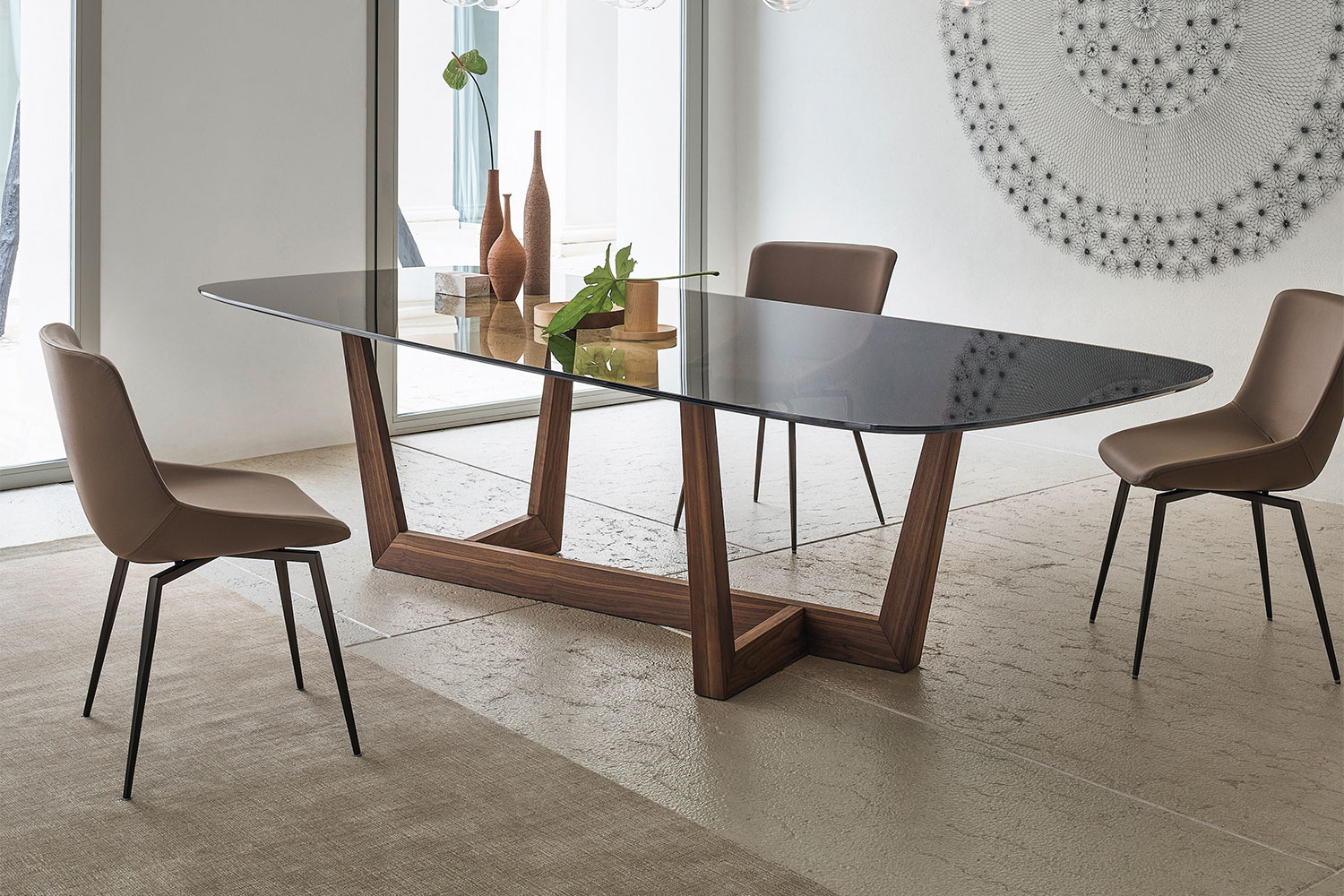 Art Wood Base Dining Table