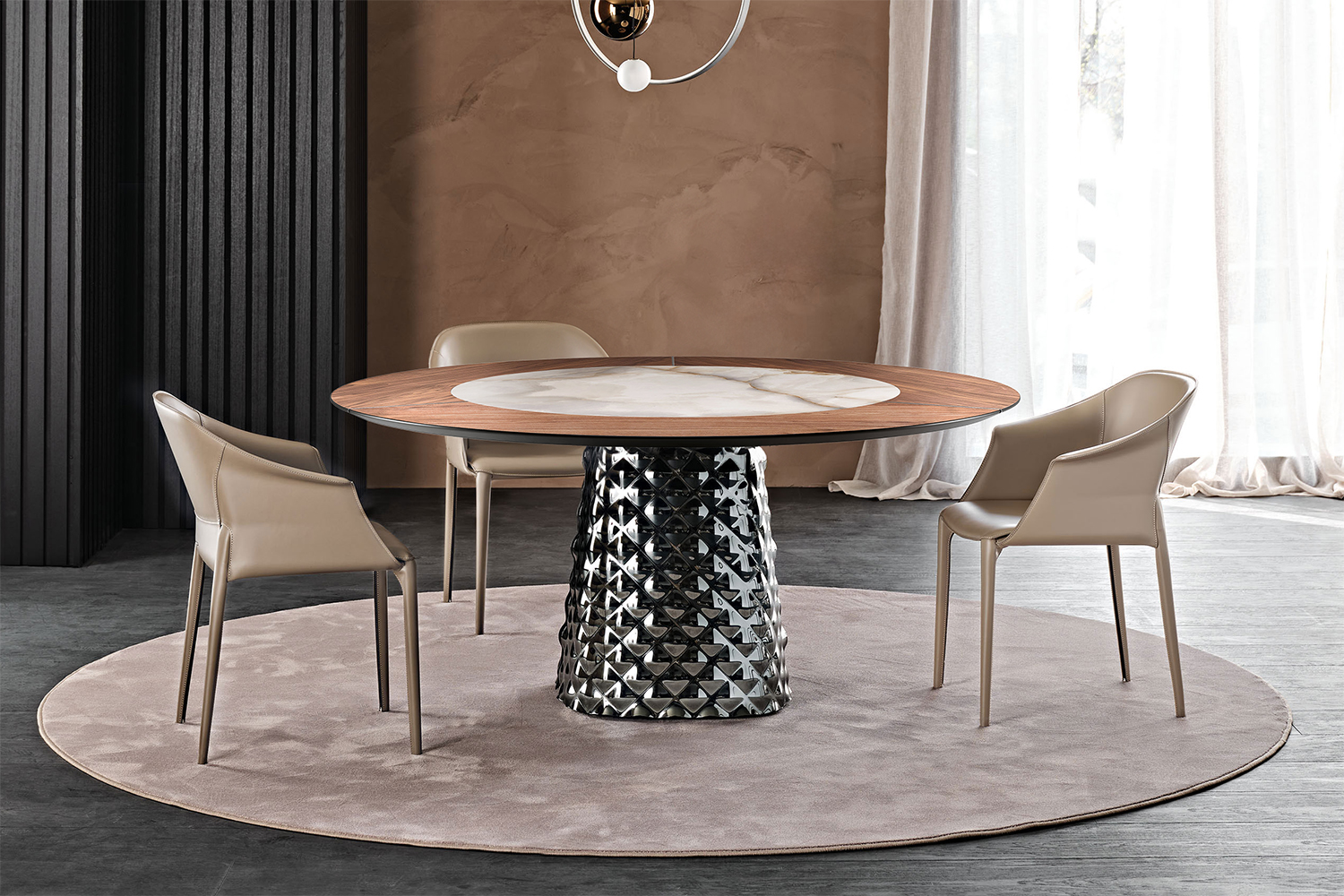 Atrium Ker-Wood Round Dining Table