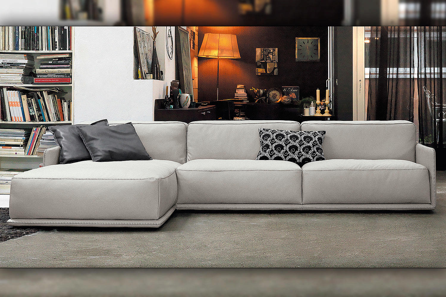 Border Sectional Sofa with Chaise