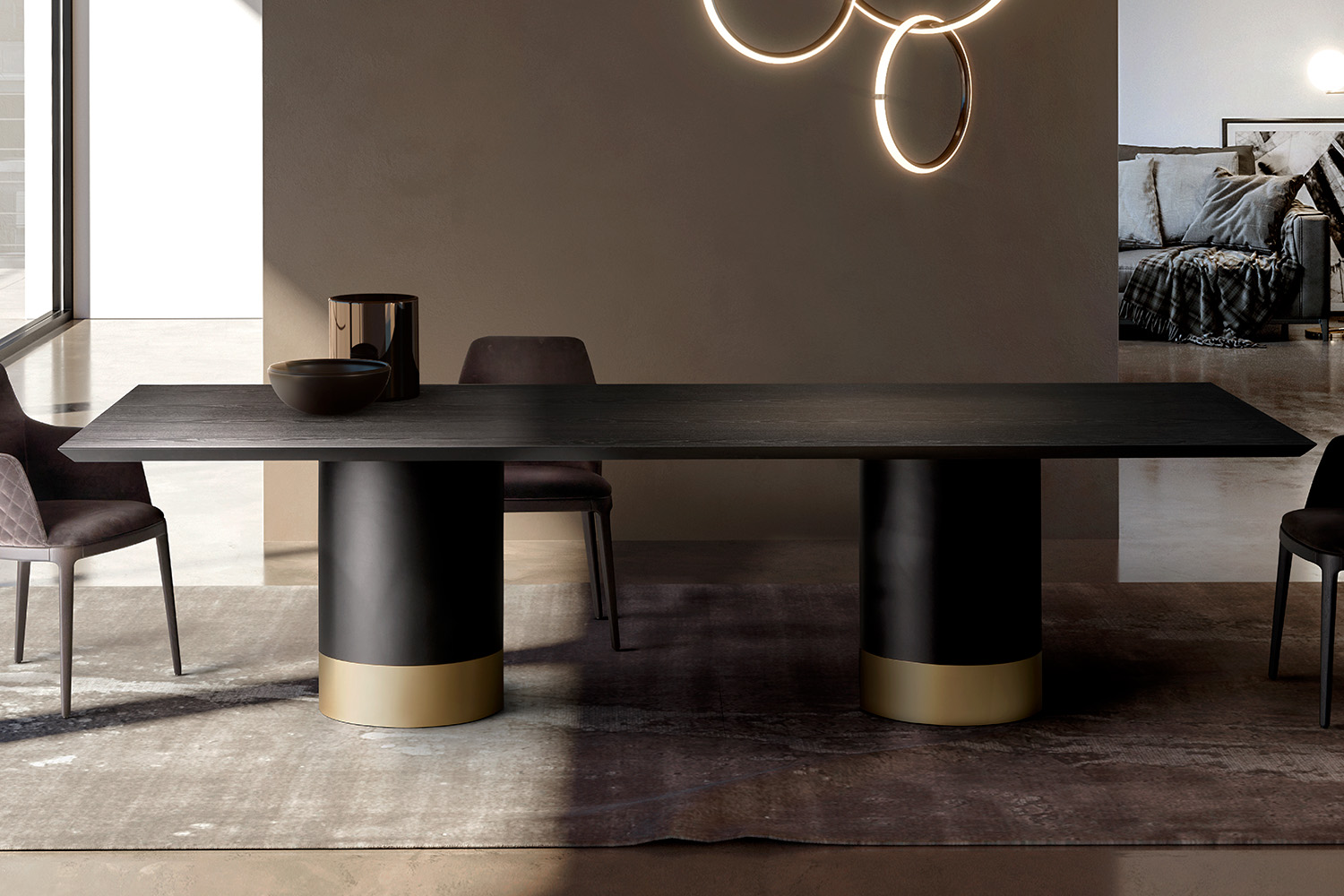 Cilindro Double Pedestal Dining Table