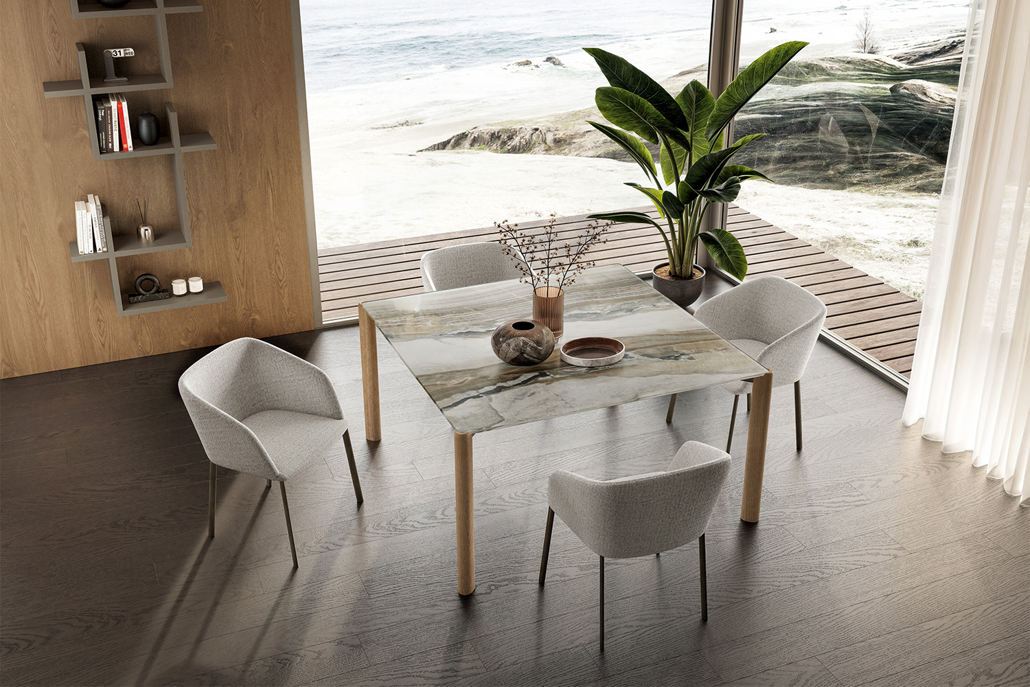 Correr Slim Square Dining Table