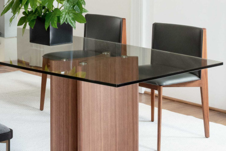 Alan Glass Double Pedestal Dining Table