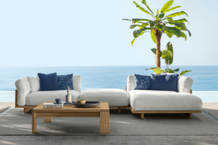 Argo Wood Sectional Sofa with Chaise Comp. A