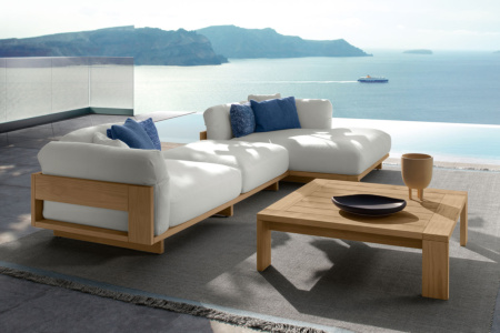 Argo Wood Sectional Sofa with Chaise Comp. A