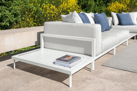 Cleo Alu Chaise Sectional with Table