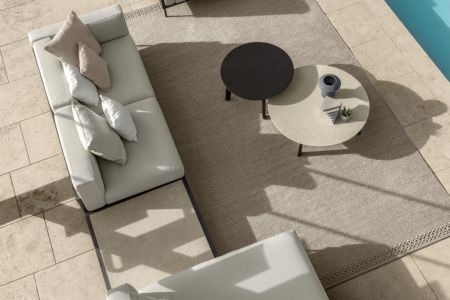 Cleo Wood Chaise Sectional with Table