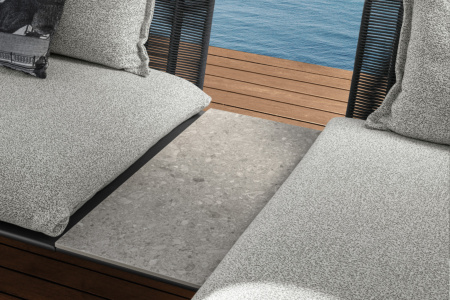 Cruise Alu Chaise Sectional Sofa with Table