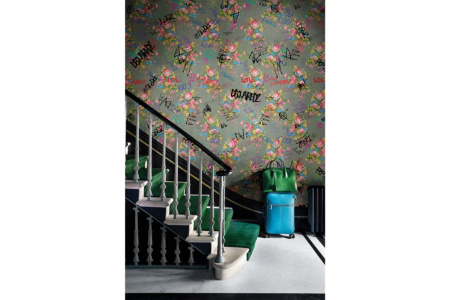 Vandalized Granny's Flowers DSQ2W04 Wallpaper