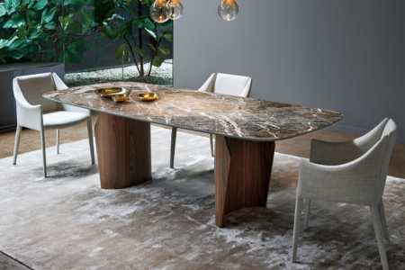 Flame Wood Base Dining Table