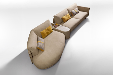 GMM Philly Angled Sectional Sofa with Table