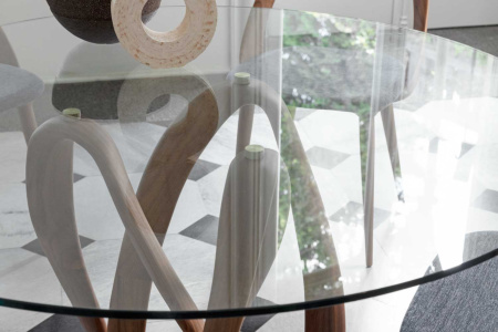 Infinity Glass Round Dining Table