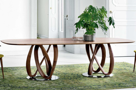 Infinity Wood Double Pedestal Dining Table