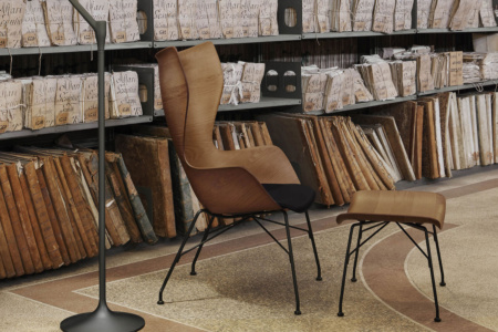 K/Wood Leather Lounge Chair