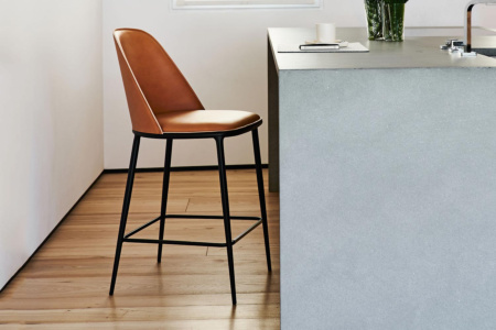 Lea Hard Leather Bar Stool