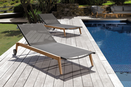 Moon Teak Chaise Lounge