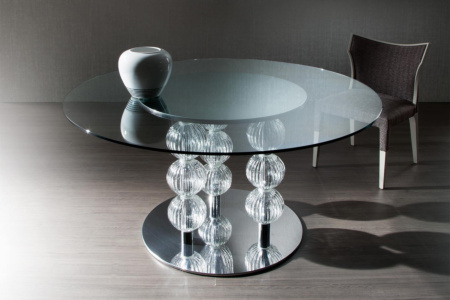 Pasha Round Glass Dining Table
