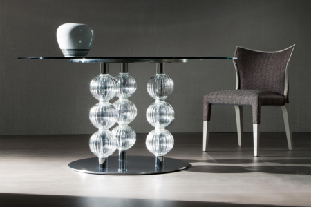 Pasha Round Glass Dining Table