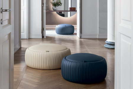 Plisse Pouf With Storage