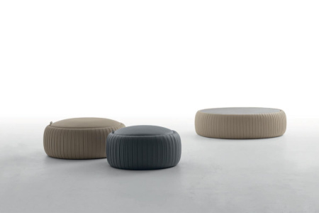 Plisse Pouf With Storage
