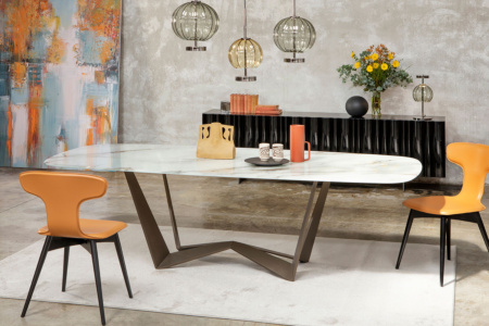 Dauphine Hard Leather Dining Chair