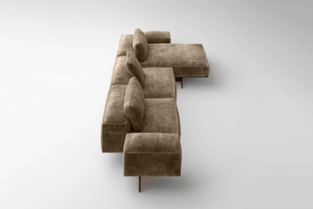 Soft Glass Sectional Sofa with Chaise