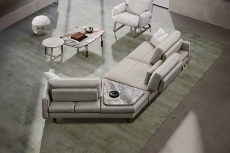 Summer Angled Sectional Sofa with Table