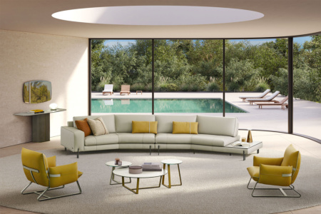 Tokyo Curved Sectional Sofa With End Table