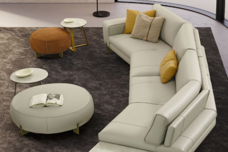 Tokyo Curved Sectional Sofa With End Table