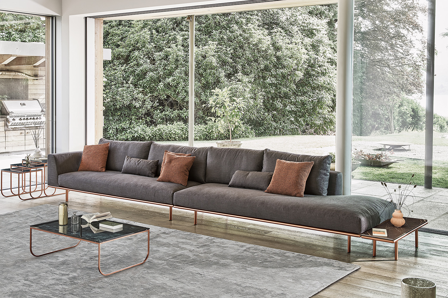 Dakota Sofa with Peninsula and Table
