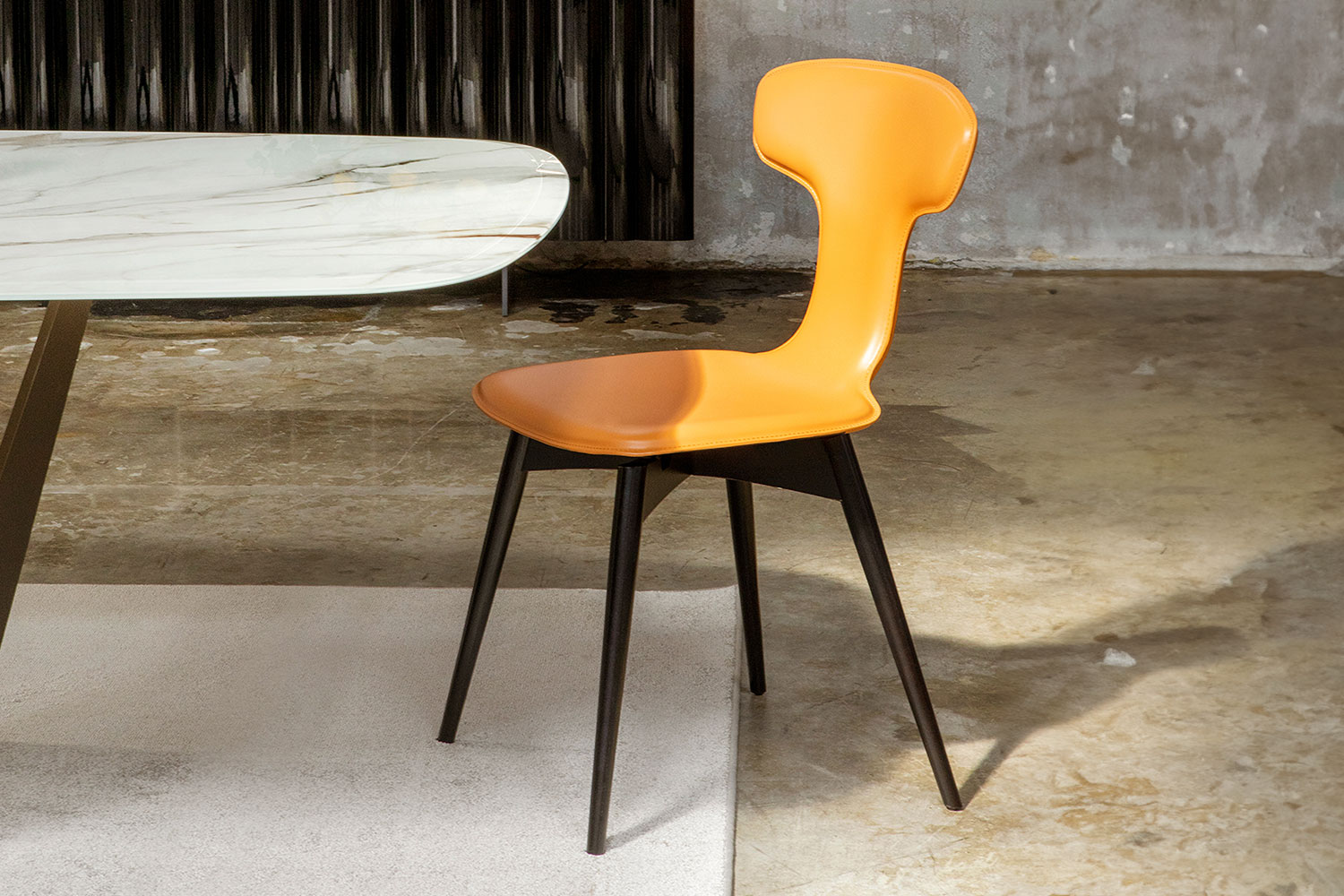 Dauphine Hard Leather Dining Chair