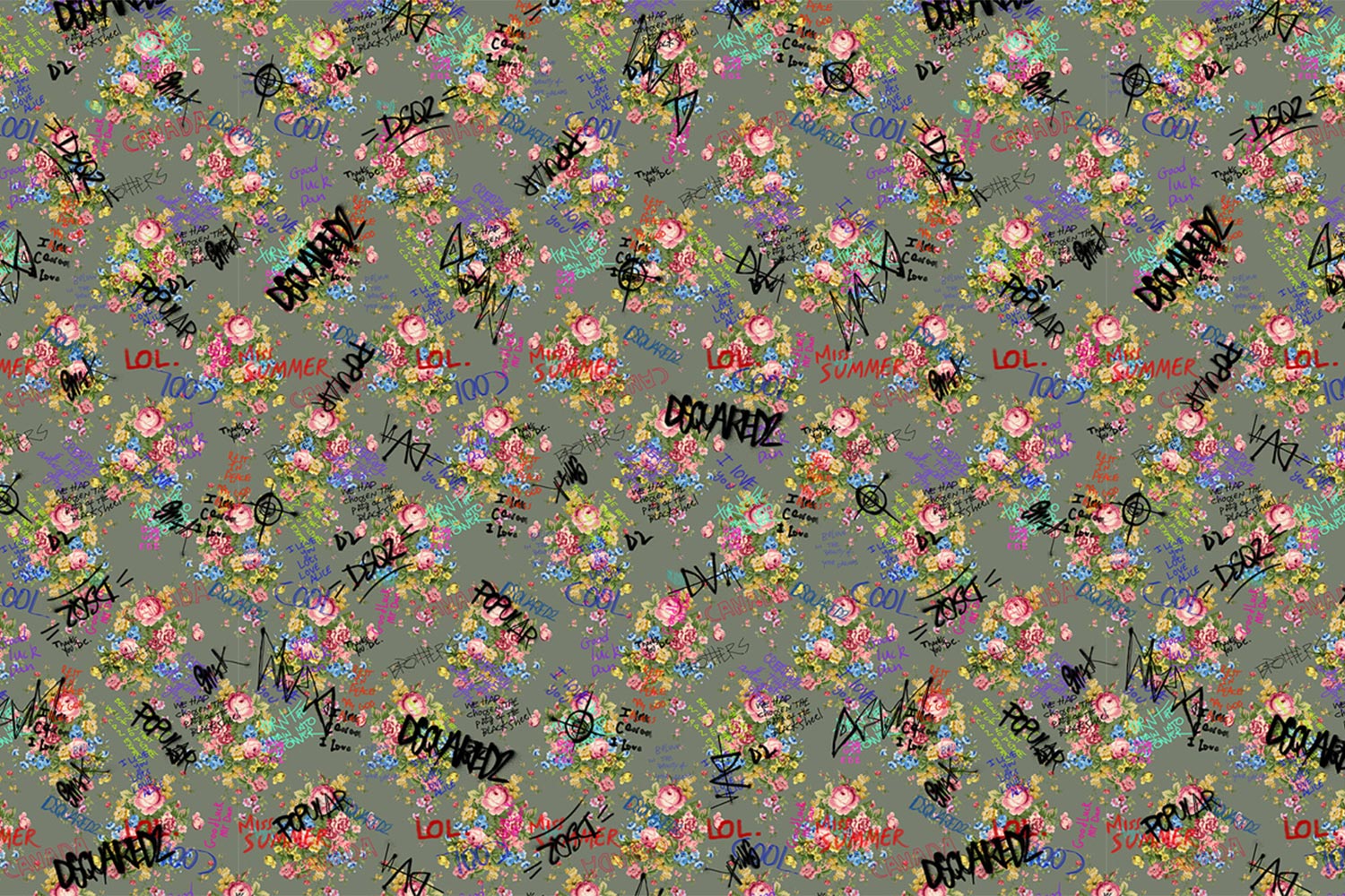 Vandalized Granny's Flowers DSQ2W04 Wallpaper