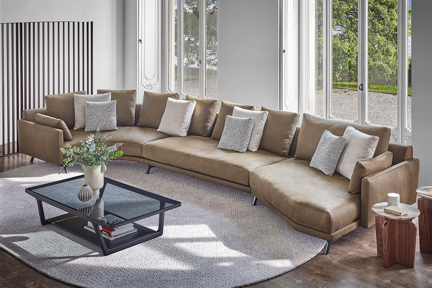 Etienne Curved Sectional Sofa with Chaise