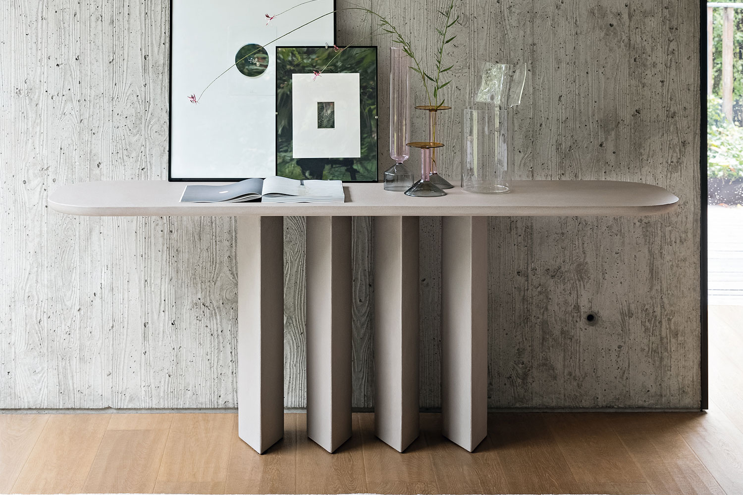 Geometric Clay Freestanding Console