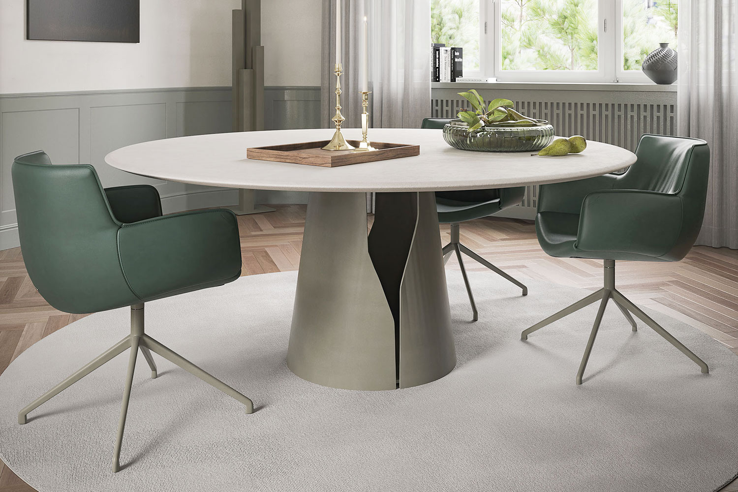 Giano Argile Round Dining Table