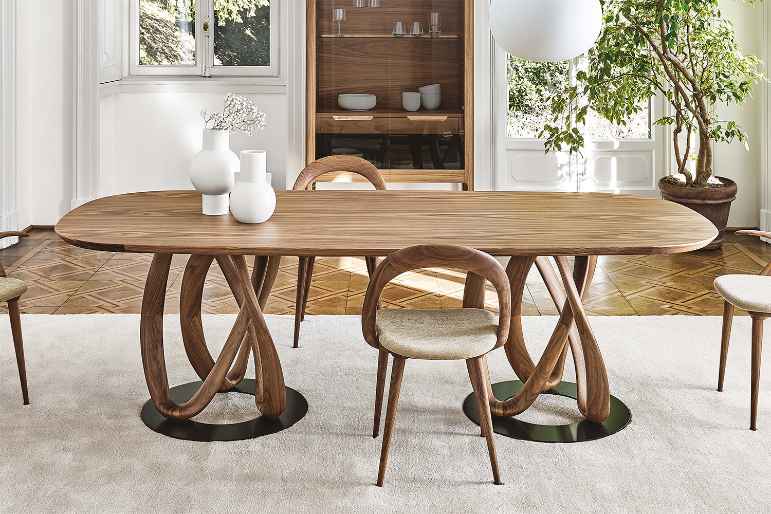 Infinity Wood Double Pedestal Dining Table