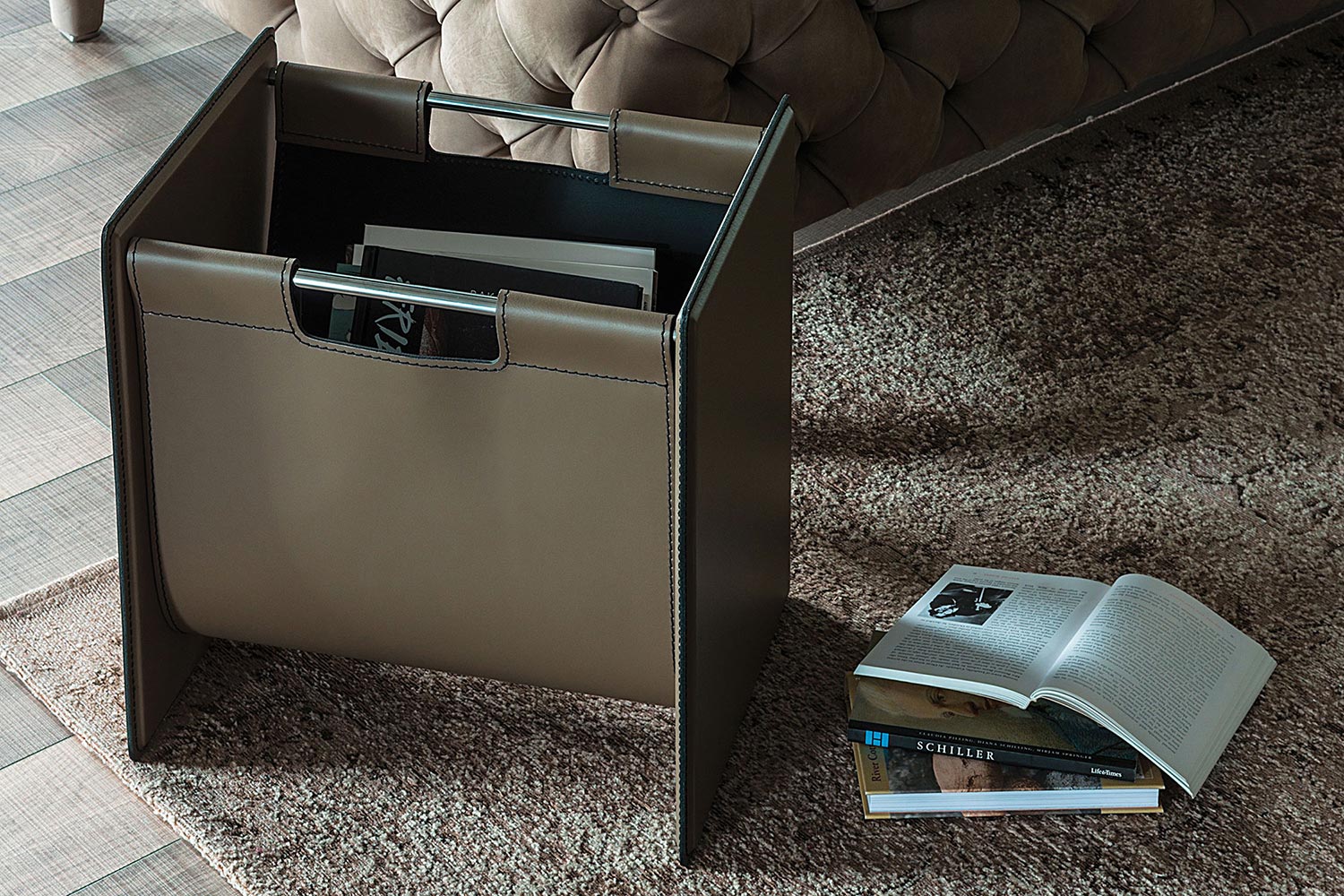 Jerry Leather Magazine Rack