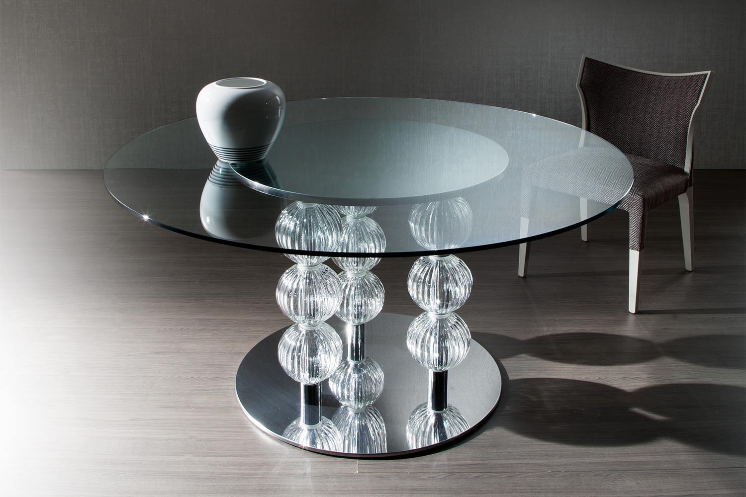 Pasha Round Glass Dining Table