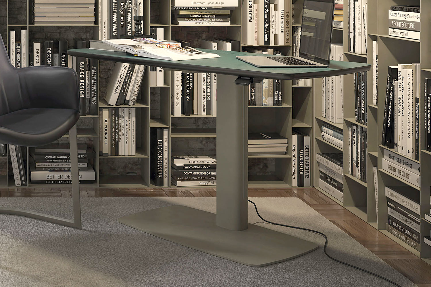Runner Leather Adjustable Desk