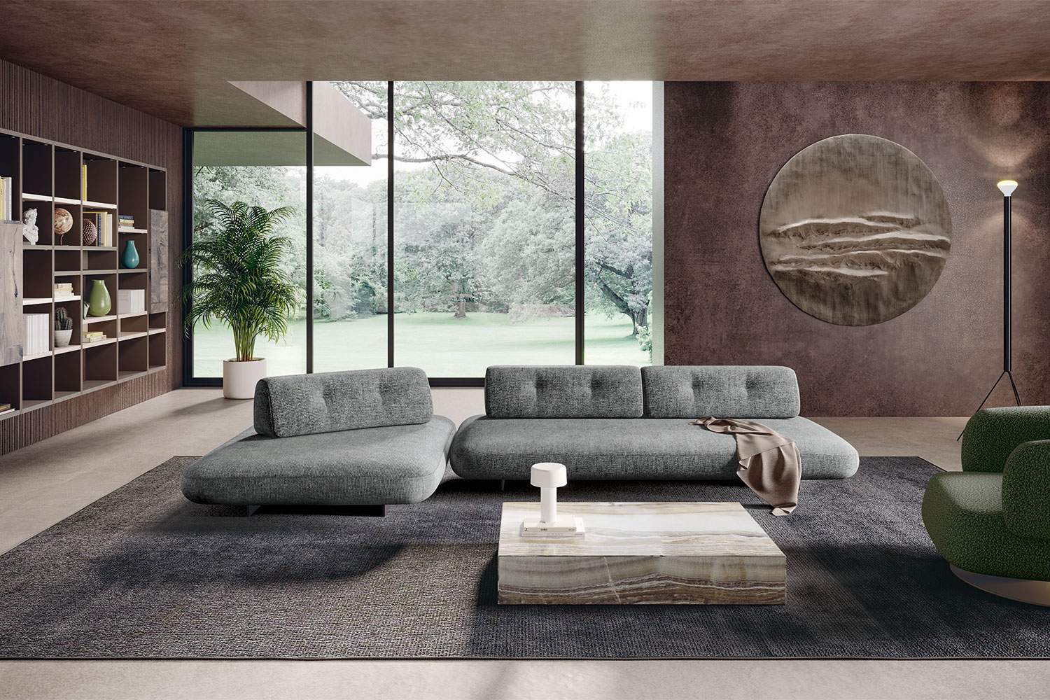 Sand 1135+1137 Sectional Sofa with Chaise