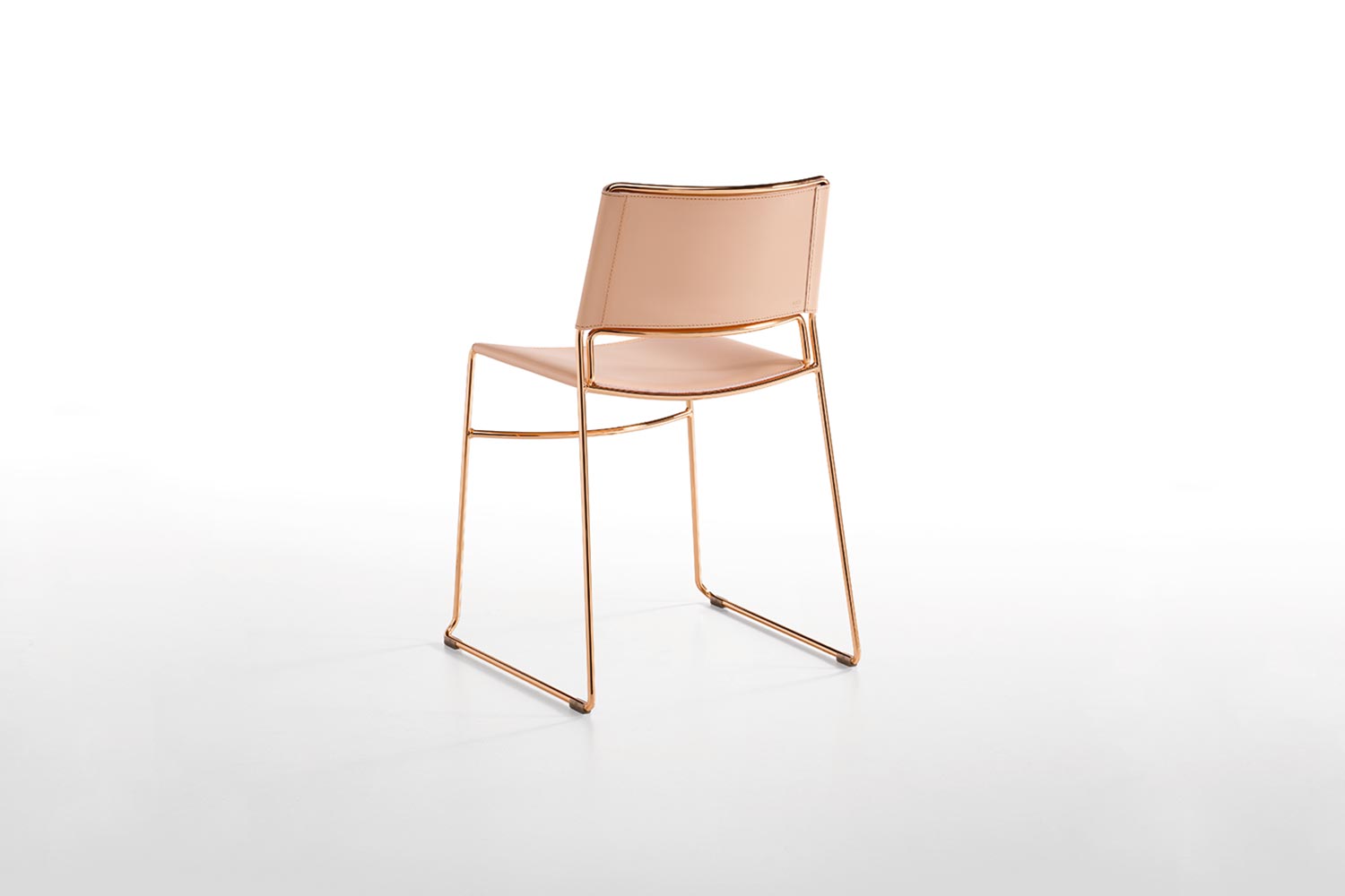 Slim Hard Leather Dining Chair