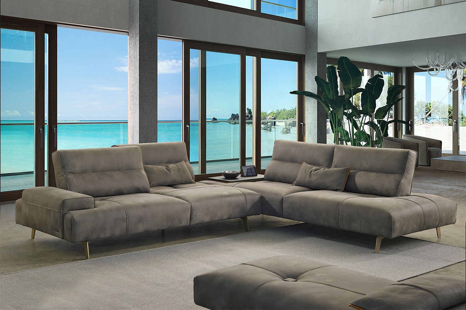 Smart Corner Sectional with Ceramic Table