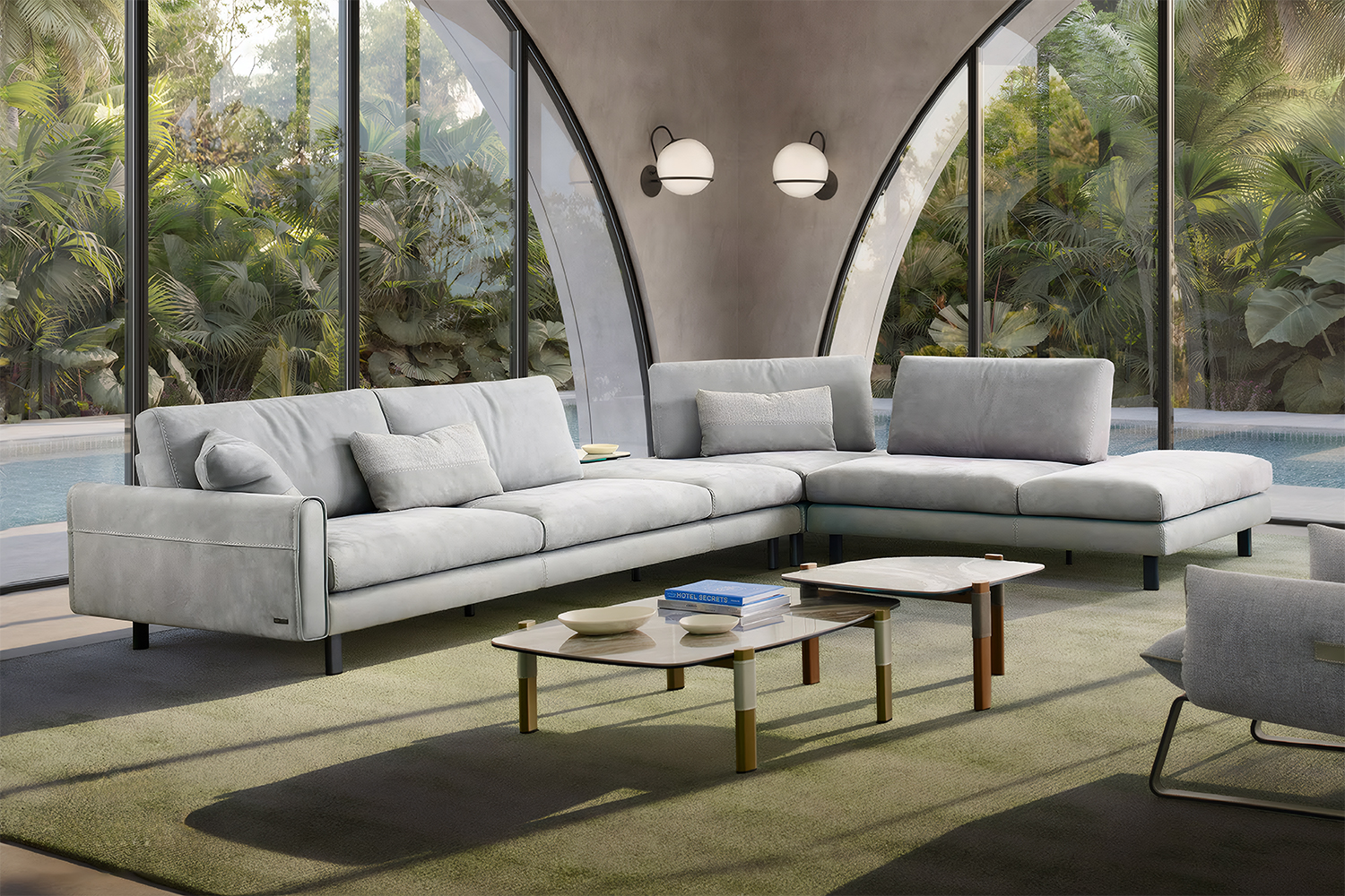 Summer Corner Sectional Sofa with Peninsula