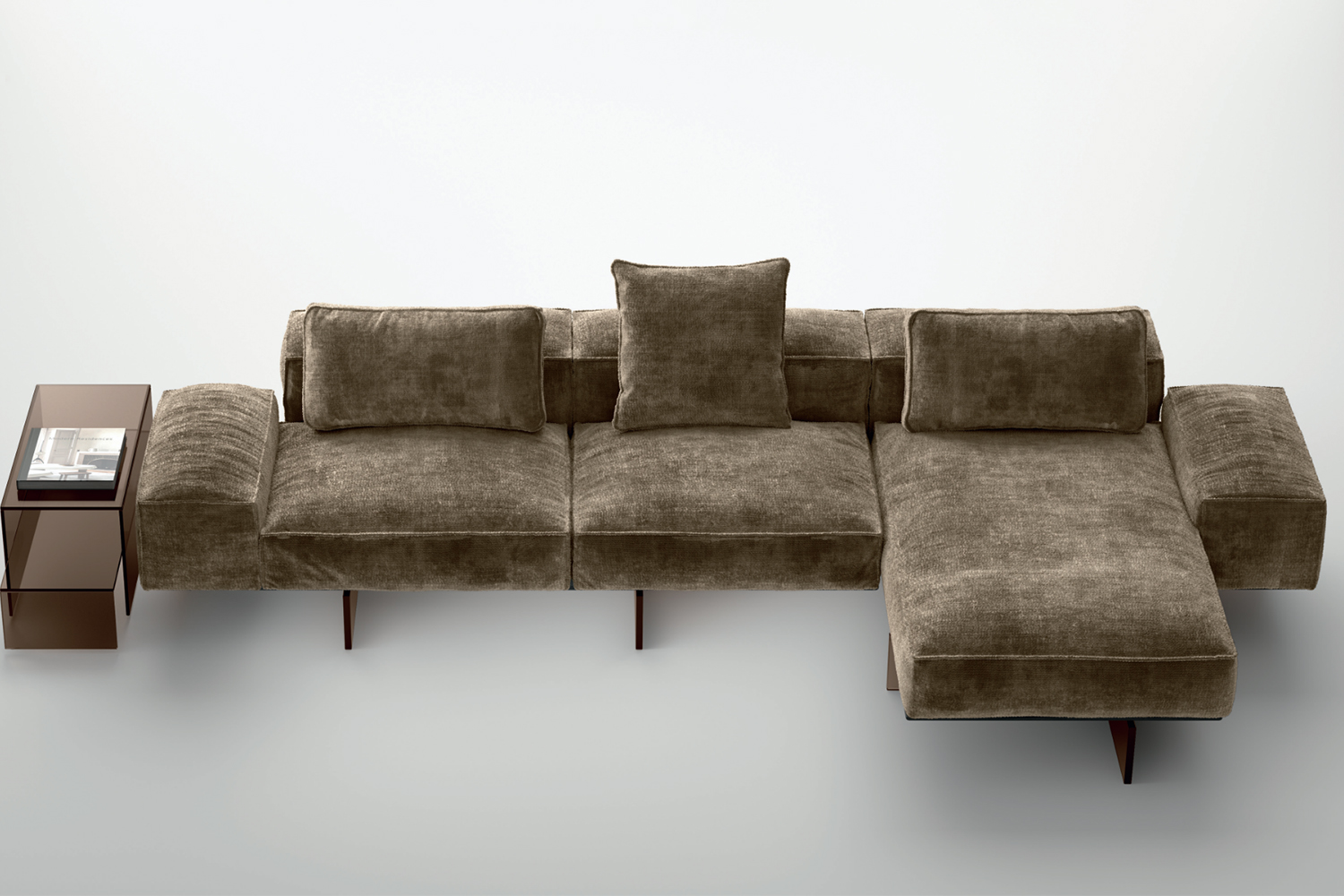 Soft Glass Sectional Sofa with Chaise