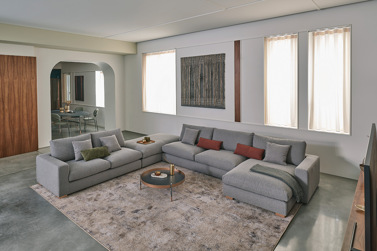 Sunset J-Shape Sectional Sofa