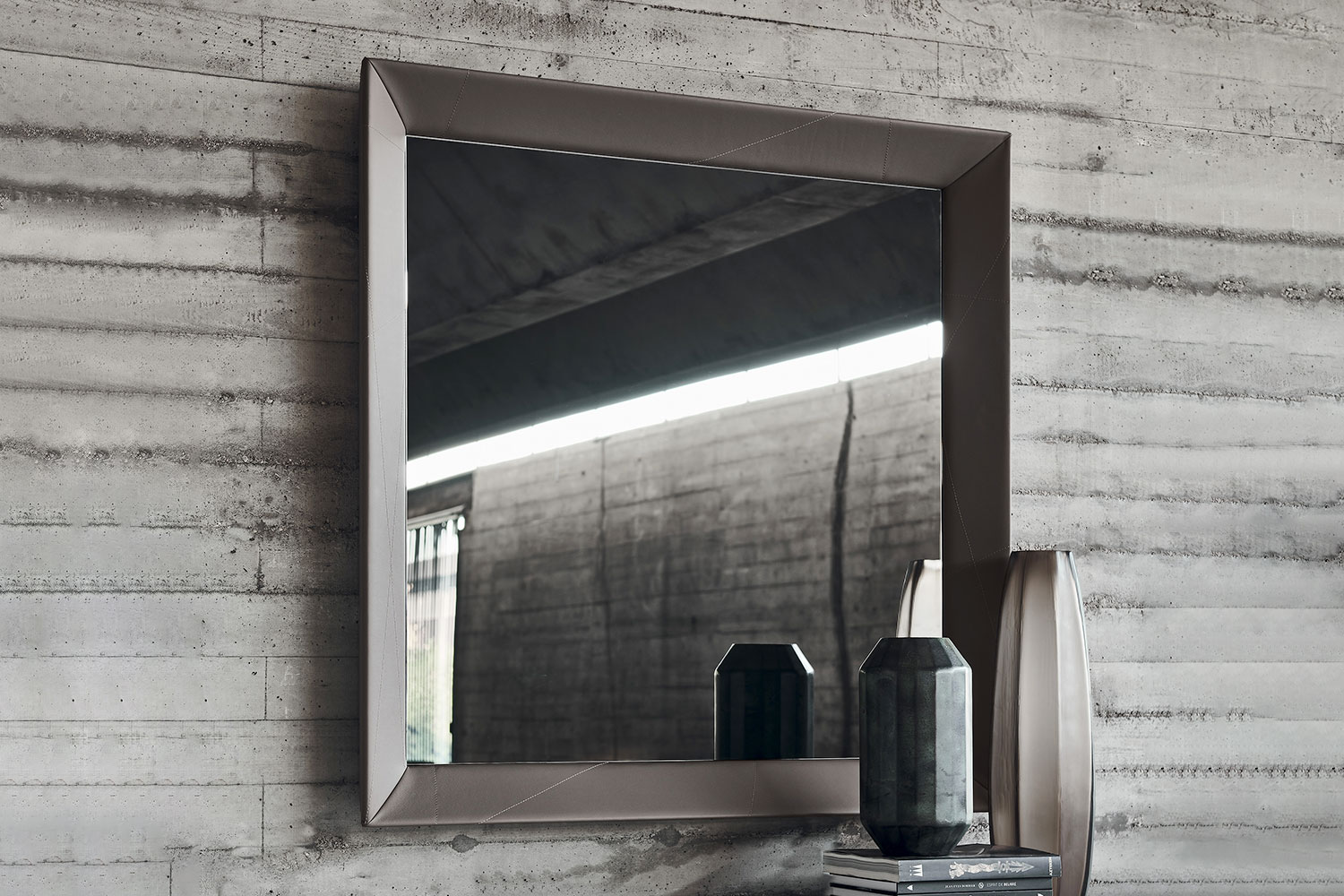 Taxedo Leather Mirror