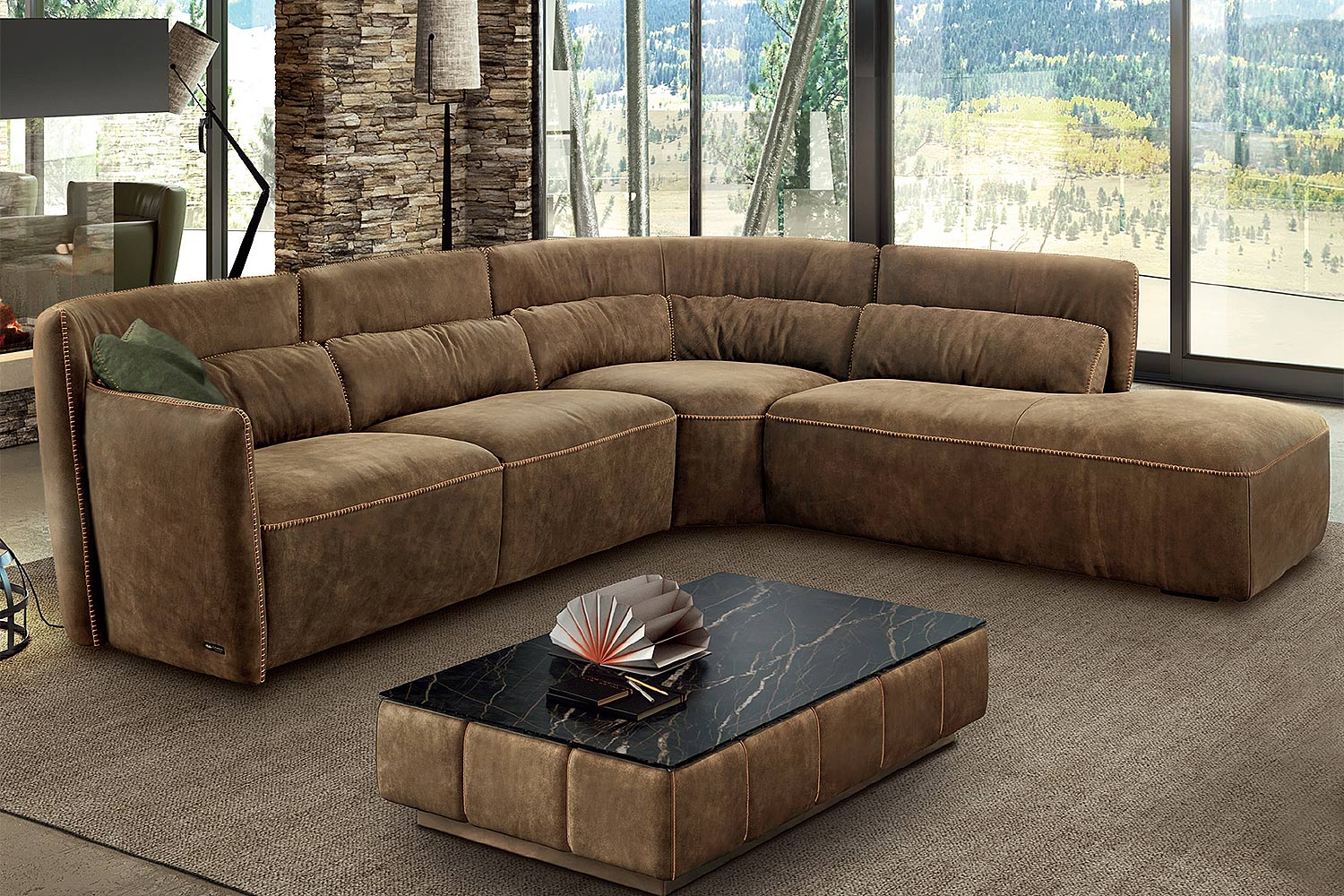 Tulip Corner Sectional Sofa with Peninsula